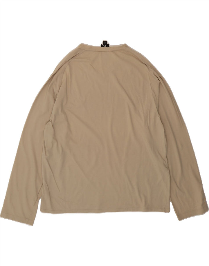 CALVIN KLEIN Womens Top Long Sleeve UK 18 XL Beige Cotton Vintage Calvin Klein and Second-Hand Calvin Klein from Messina Hembry 