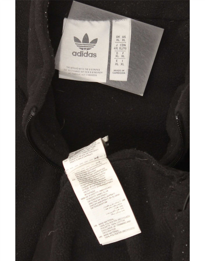 Adidas Mens Graphic Zip Neck Fleece Jumper XL Preto Poliéster