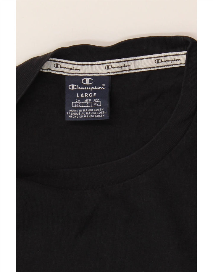 Camiseta masculina gráfica CHAMPION grande preta