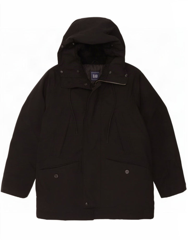 Jaqueta masculina acolchoada com capuz Gap UK 38 poliéster preto médio