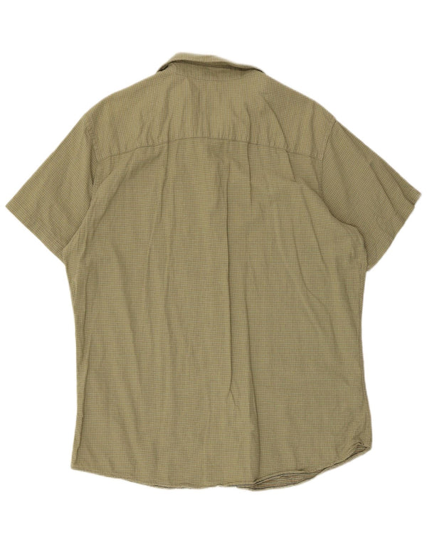 Camisa masculina de manga curta Jack & Jones XL verde risca de giz algodão