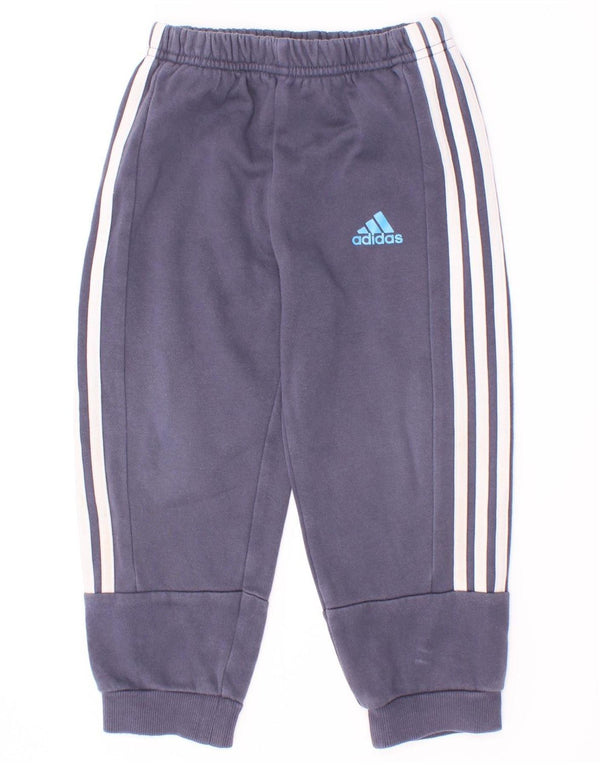 Adidas meninos calças de treino joggers 2-3 anos azul marinho algodão