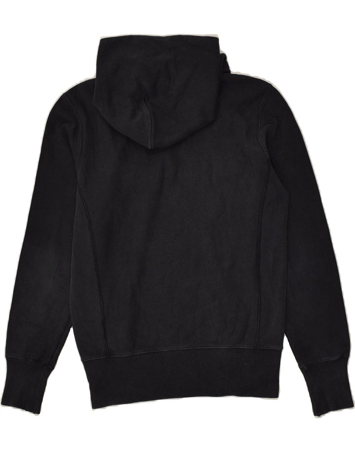 CHAMPION Mens Graphic Hoodie Jumper Small Black Cotton Vintage Champion and Second-Hand Champion from Messina Hembry 