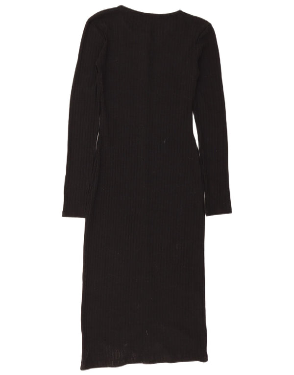 Vestido jumper feminino Zara de manga comprida Reino Unido 8 pequeno preto