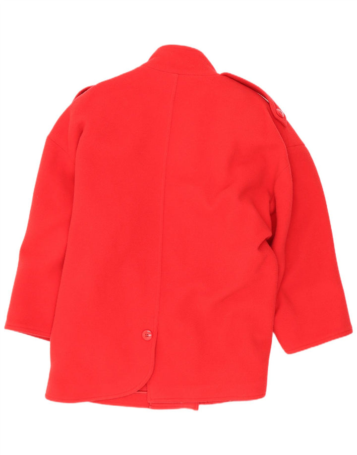 Marika Blu Casaco feminino militar solto com corte IT 42 médio vermelho designer