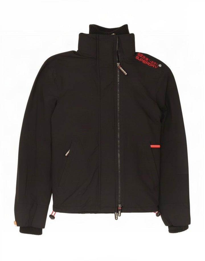 Jaqueta de chuva masculina Superdry The Windcheater Graphic UK 36 pequena preta nylon