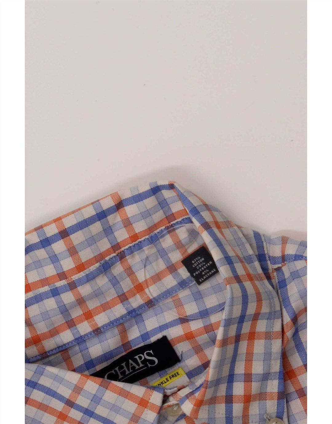 Camisa masculina Chaps tamanho 16 1/2 grande algodão xadrez azul