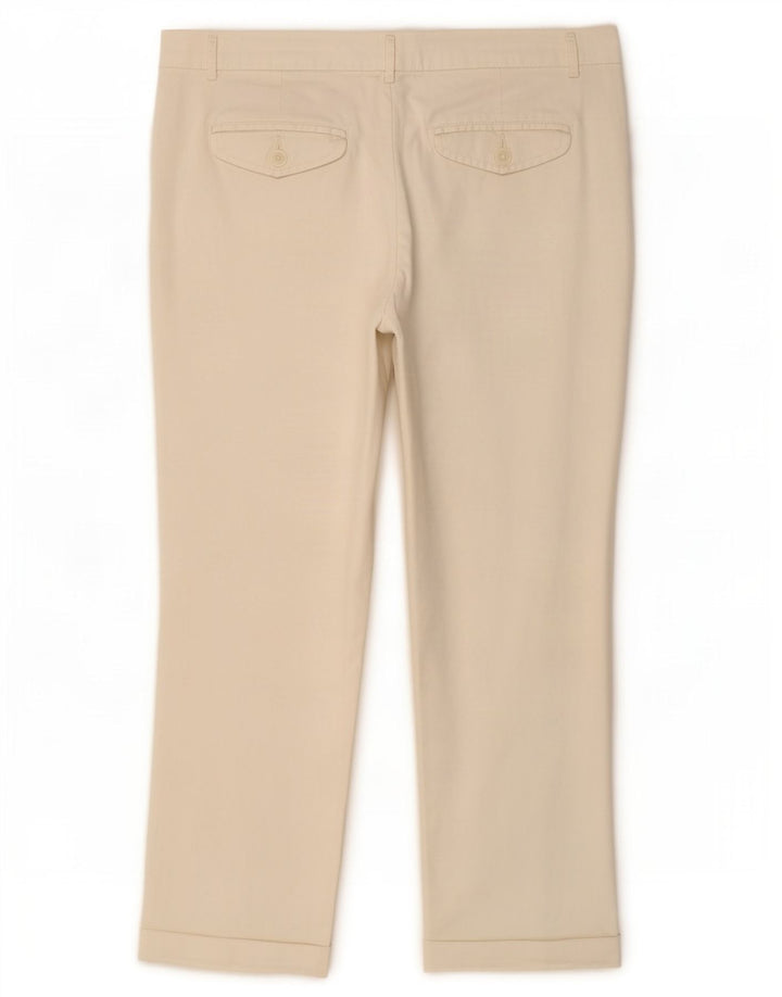 Calça feminina cortada reta Benetton W32 L25 branca