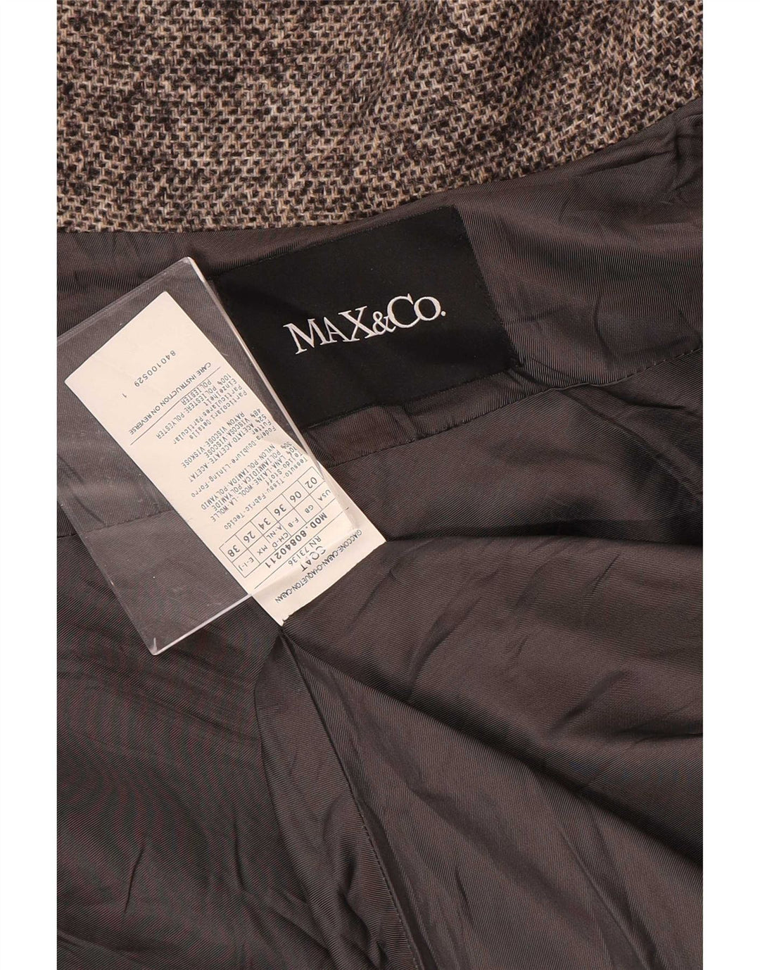 Sobretudo curto oversized feminino Max & Co. UK 6 XS lã manchada bege