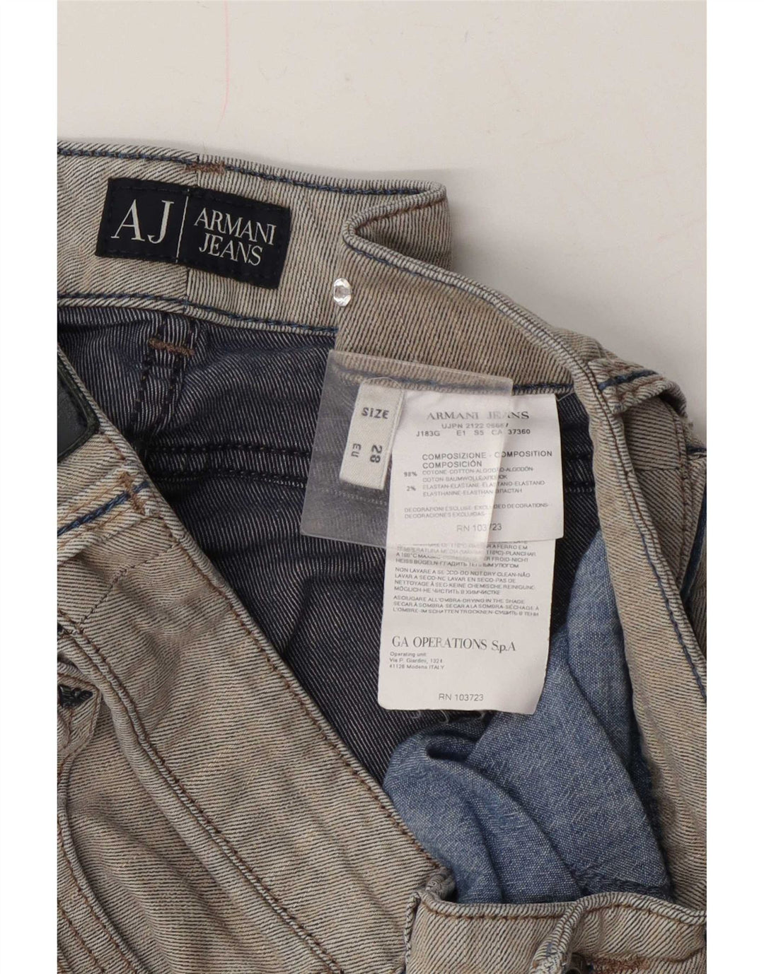 Armani feminino slim jeans W28 L29 algodão cinza