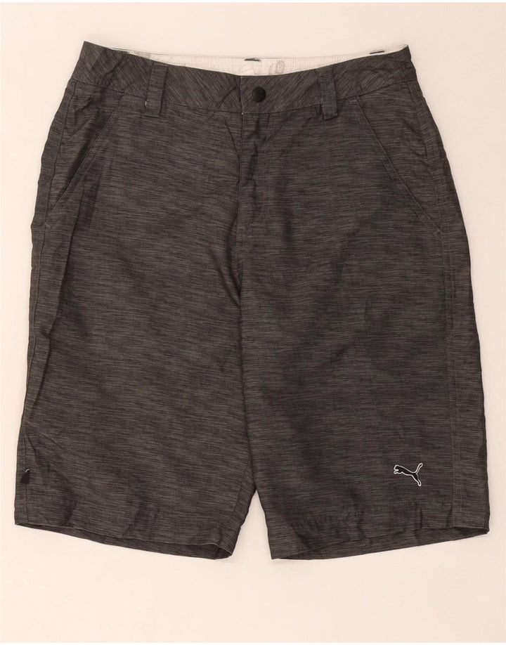Shorts cargo masculinos Puma W28 pequeno algodão manchado cinza