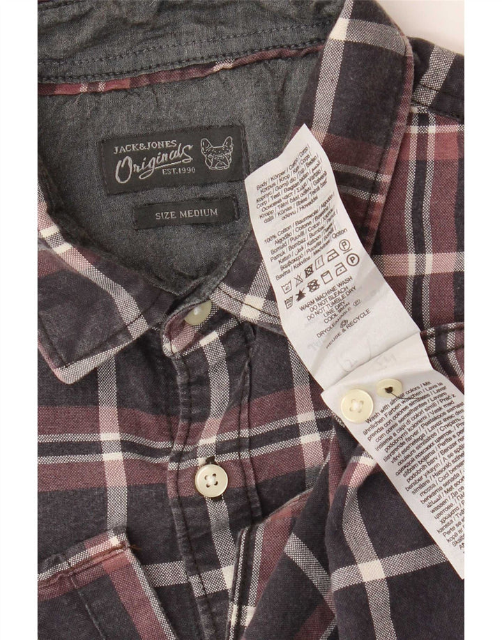 Camisa masculina Jack & Jones média xadrez multicolorida de algodão