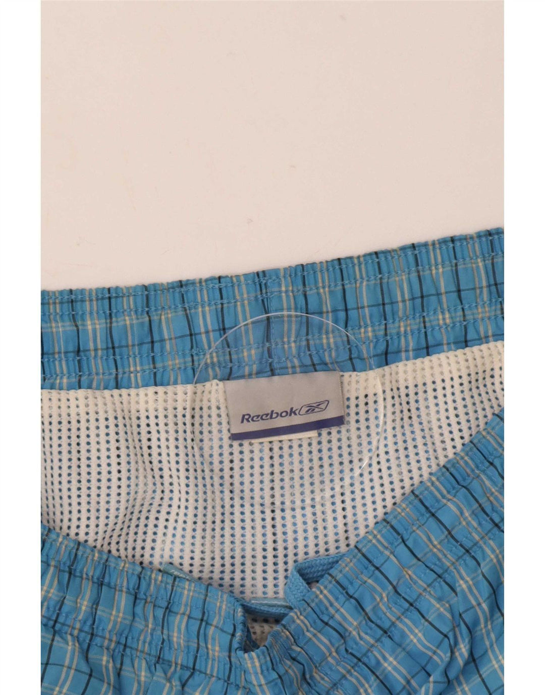 Shorts de natação masculino Reebok grande xadrez azul