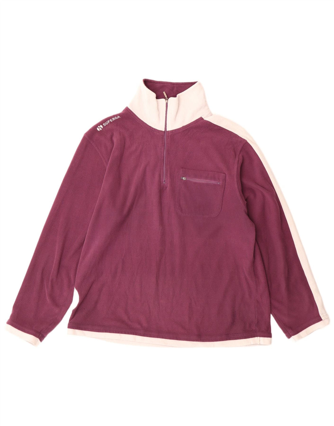 Suéter de lã masculino Superga com zíper e gola média cor de vinho