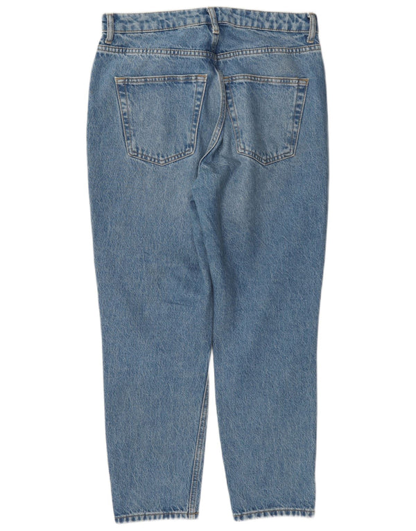 Calça jeans feminina Topshop Mom cintura alta cônica W30 L28 azul poliéster
