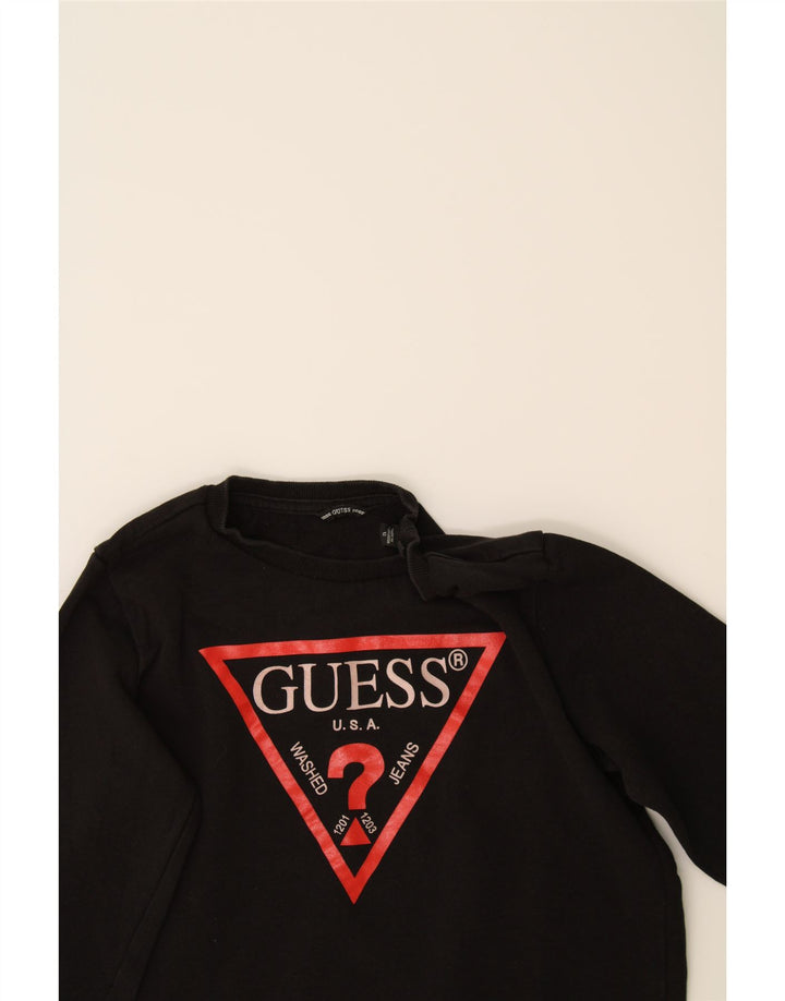 GUESS Girls Graphic Sweatshirt Jumper 11-12 Years Black Cotton Vintage Guess and Second-Hand Guess from Messina Hembry 