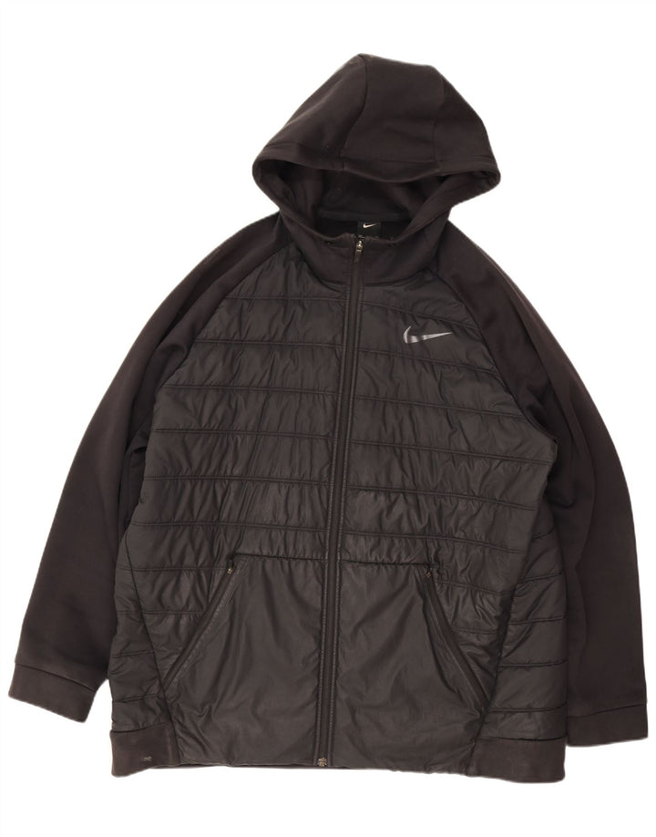 Jaqueta acolchoada com capuz masculina Nike UK 44 2XL poliéster preto