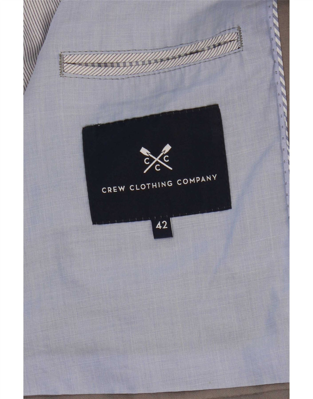 Jaqueta blazer masculina de 2 botões da Crew Clothing UK 42 XL algodão cinza