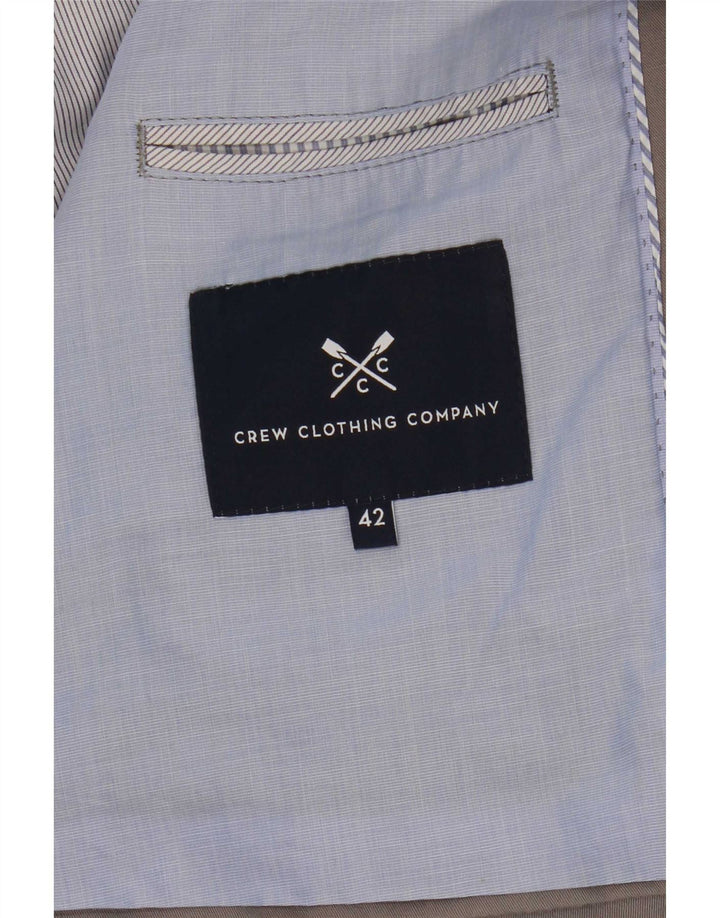 Jaqueta blazer masculina de 2 botões da Crew Clothing UK 42 XL algodão cinza
