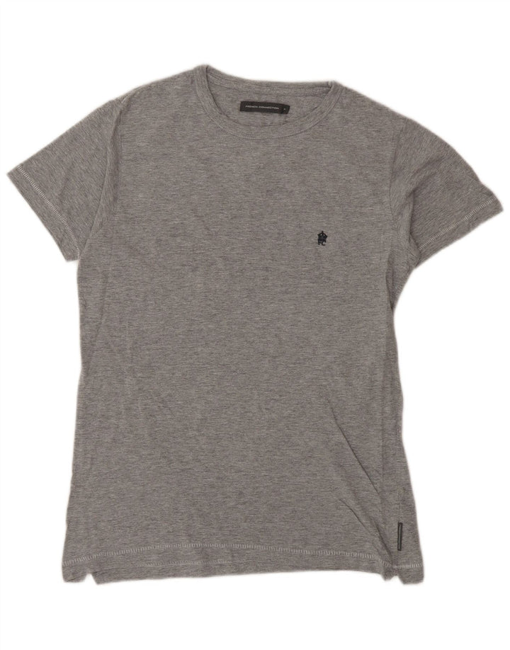 Camiseta feminina French Connection Top UK 10 algodão cinza pequeno