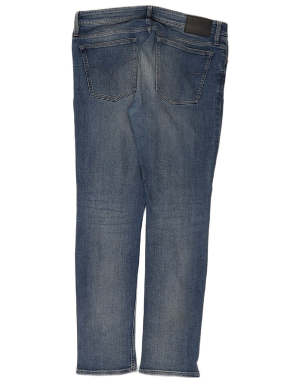 Calvin Klein Masculino Slim Jeans W34 L32 Azul Algodão