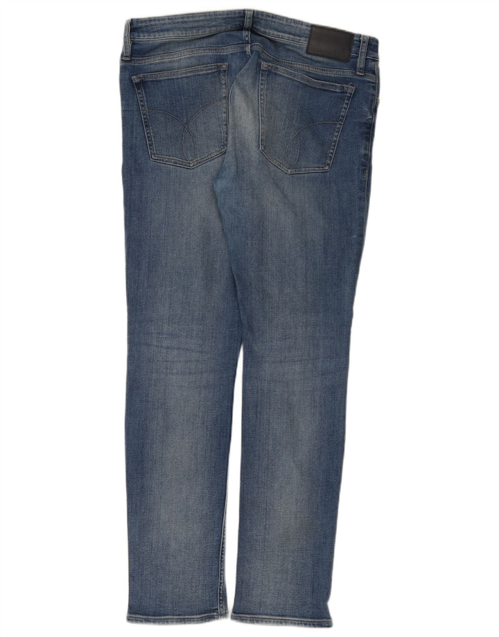 Calvin Klein Masculino Slim Jeans W34 L32 Azul Algodão
