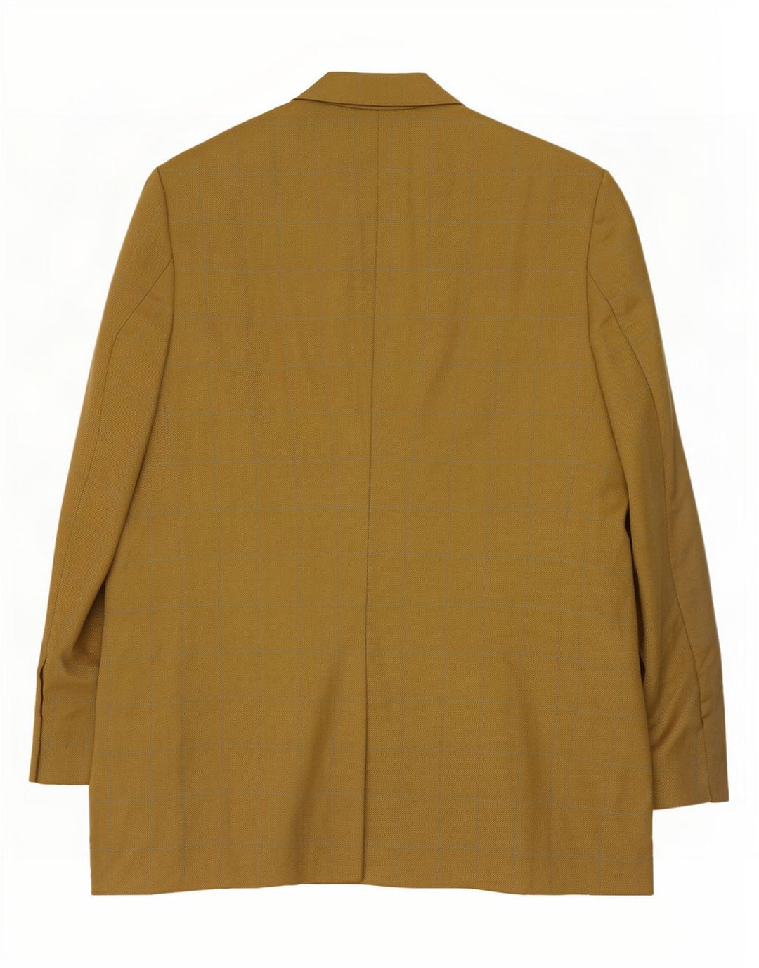 Jaqueta blazer masculina longa de 3 botões Marks & Spencer Reino Unido 44 XL xadrez dourado