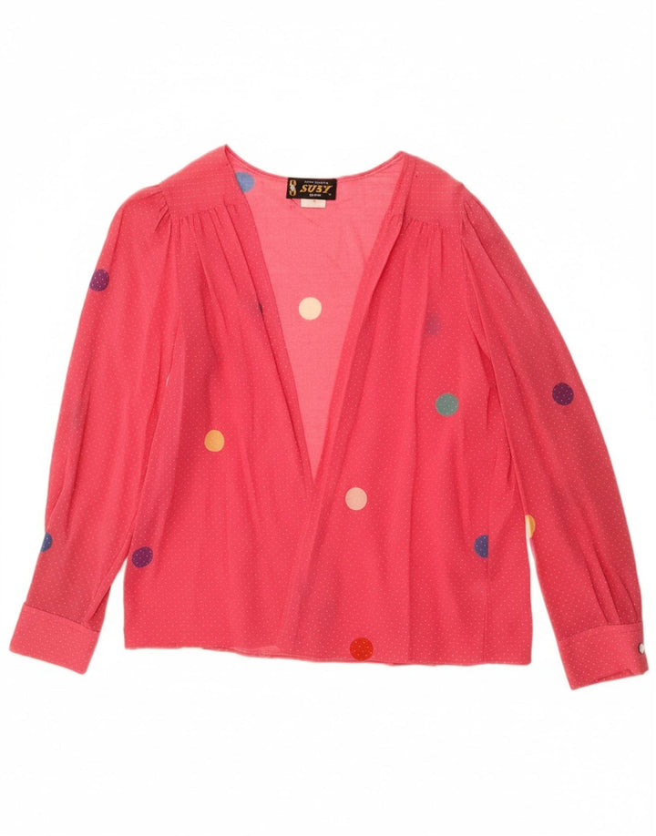 Blusa feminina CONFEZIONI IT 44 médio rosa bolinhas algodão