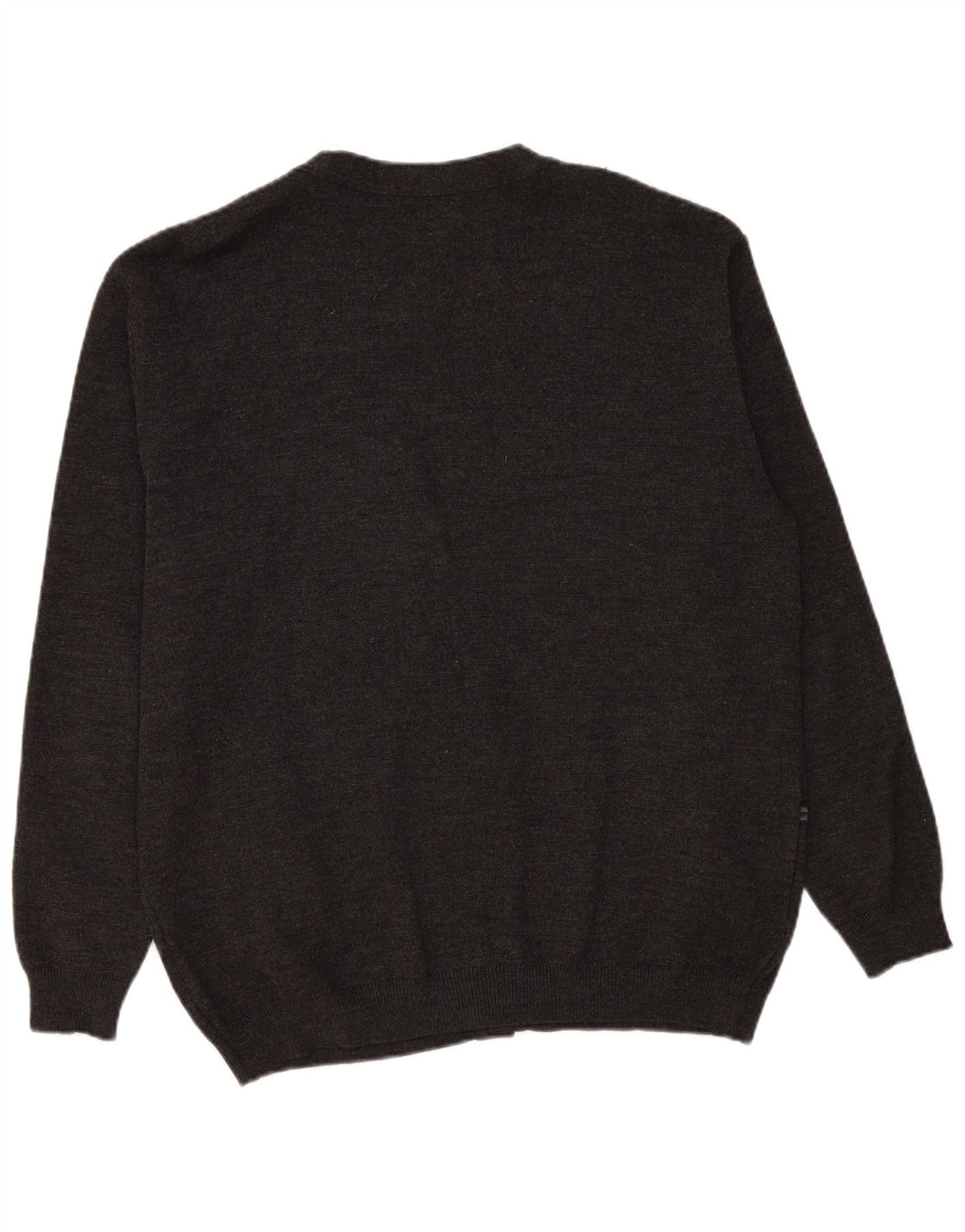 Suéter Cardigan Masculino Vintage XL Lã Listrada Cinza