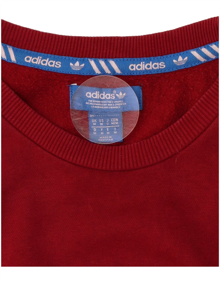 ADIDAS Mens Graphic Sweatshirt Jumper Médio Algodão Vermelho