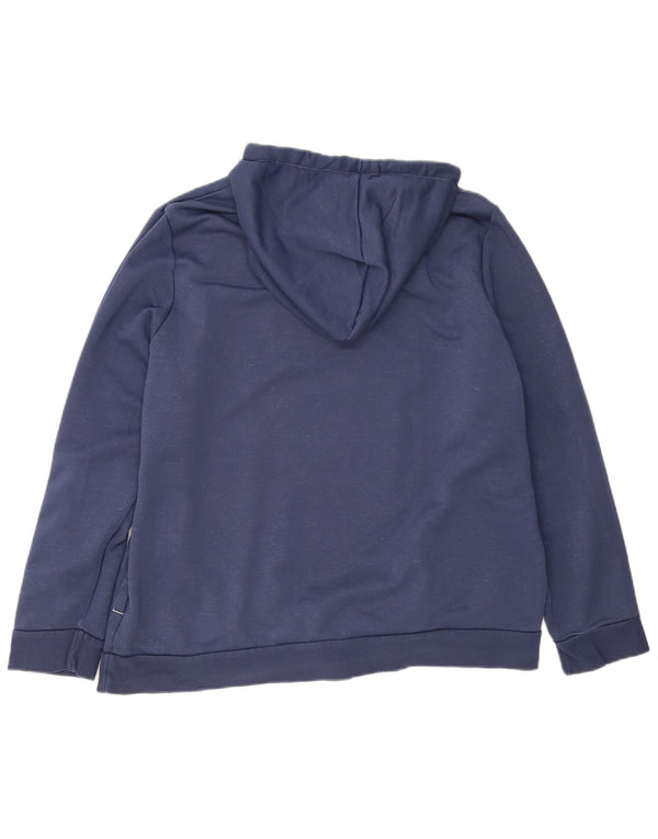 Adidas feminino gráfico moletom com capuz Reino Unido 24/26 2XL algodão azul marinho