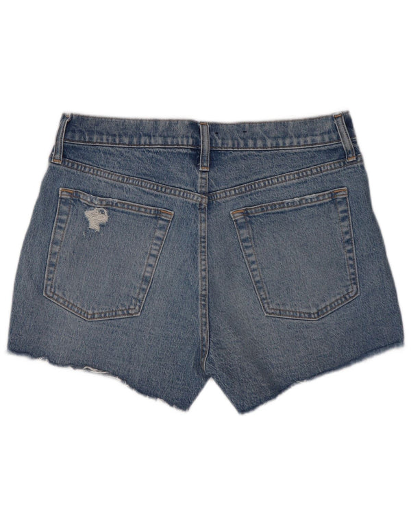 Shorts jeans feminino Gap desgastado W30 algodão azul médio