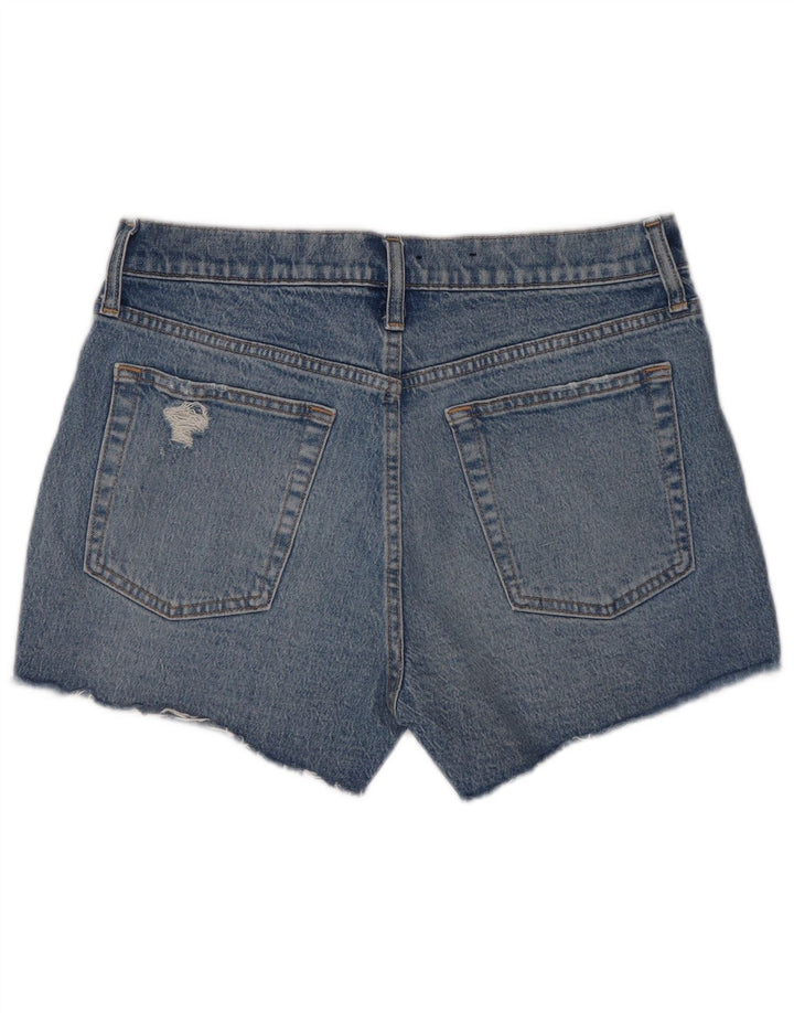 Shorts jeans feminino Gap desgastado W30 algodão azul médio