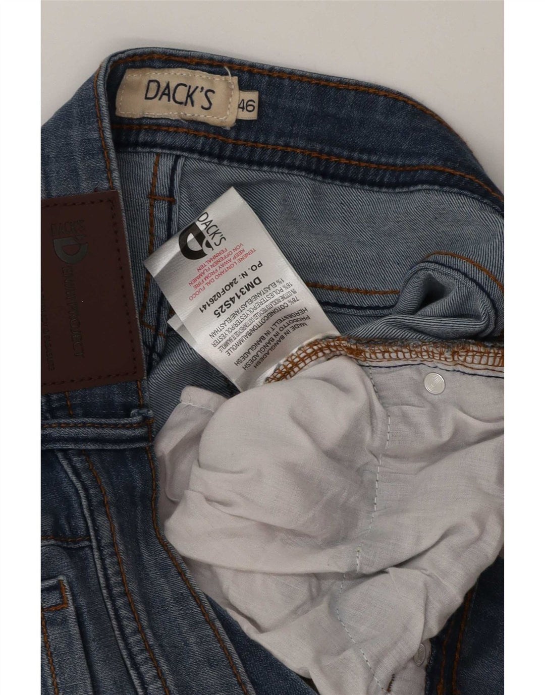 Jeans retos masculinos Dack IT 46 pequeno W30 L28 algodão azul