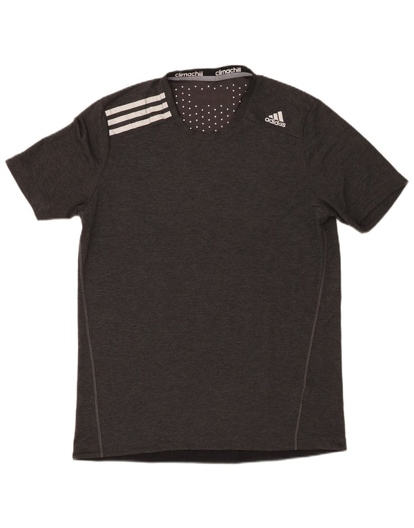 Adidas Mens Climachill Camiseta Top Cinza Médio Poliéster
