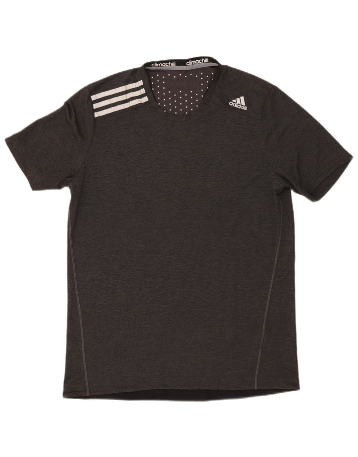 Adidas Mens Climachill Camiseta Top Cinza Médio Poliéster