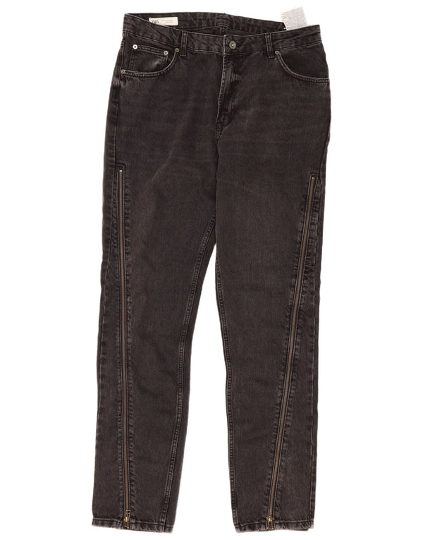 Calça jeans reta masculina Zara EU 46 XL W36 L35 algodão preto