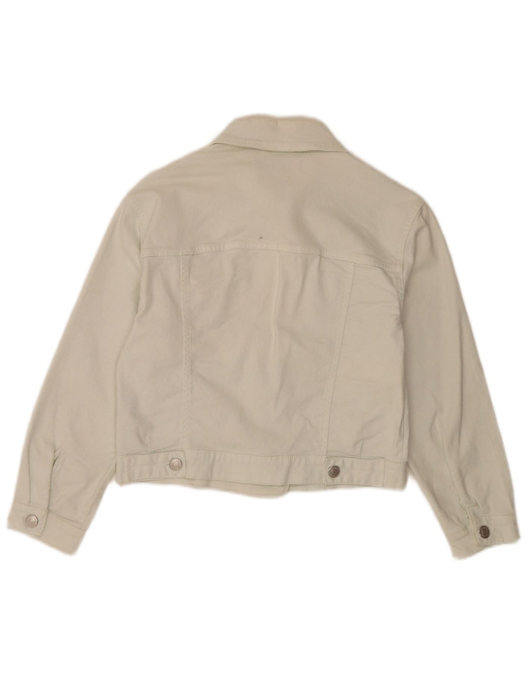 Jaqueta jeans feminina Zara UK 6 XS algodão branco