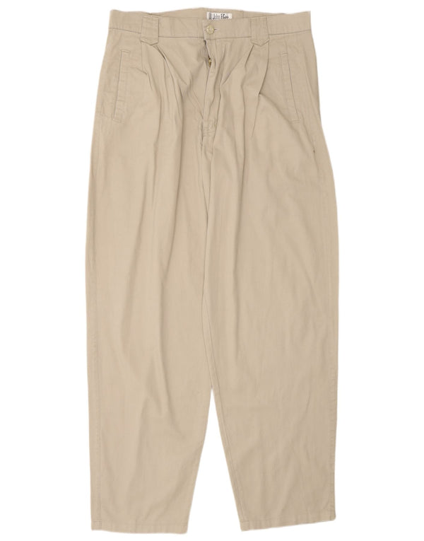 Calça chino masculina John F Gee com ajuste solto e pegged UE 50 grande W34 L32 cinza