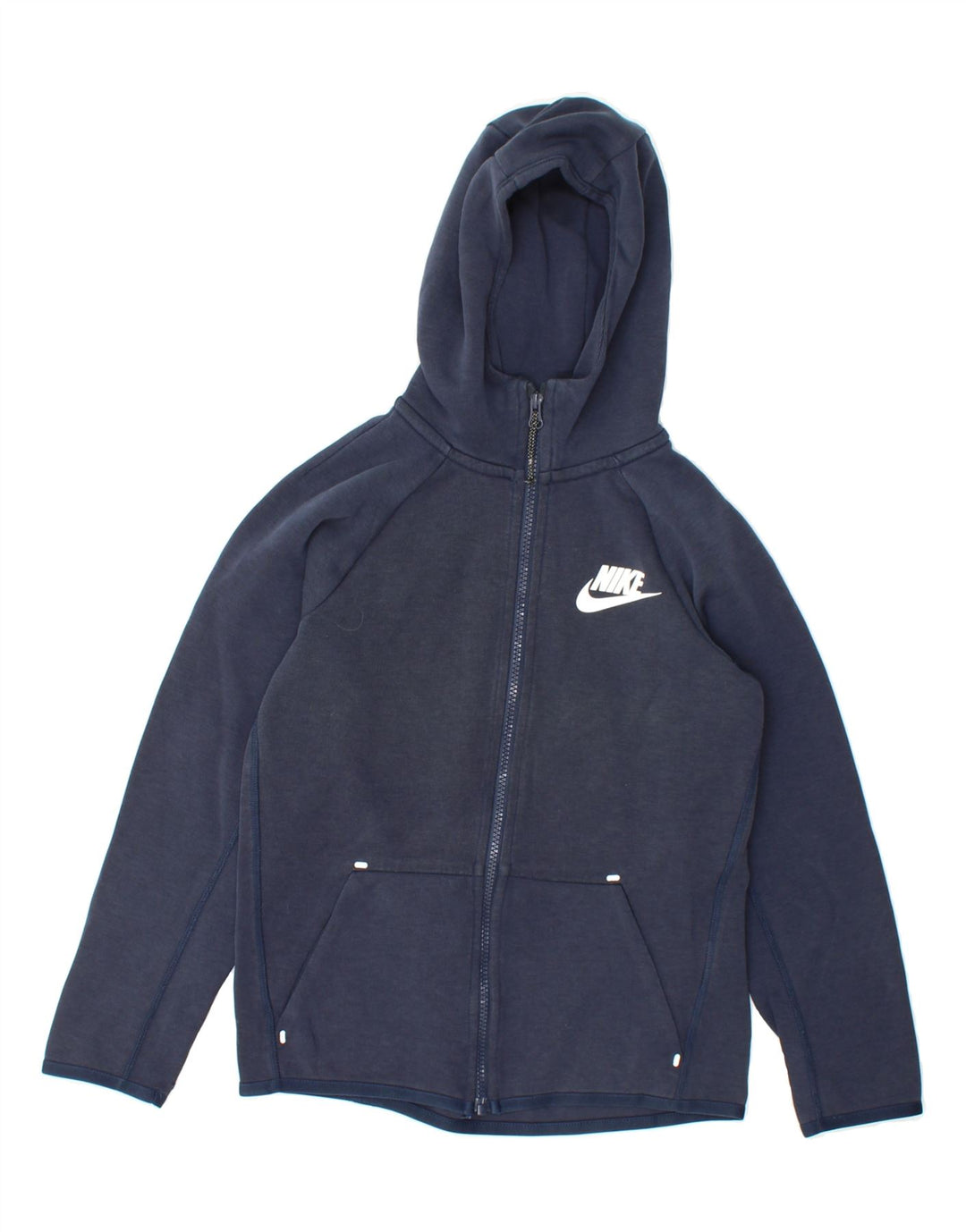 NIKE Boys Zip Hoodie Sweater 10-11 Years Medium Navy Blue Cotton Vintage Nike and Second-Hand Nike from Messina Hembry 