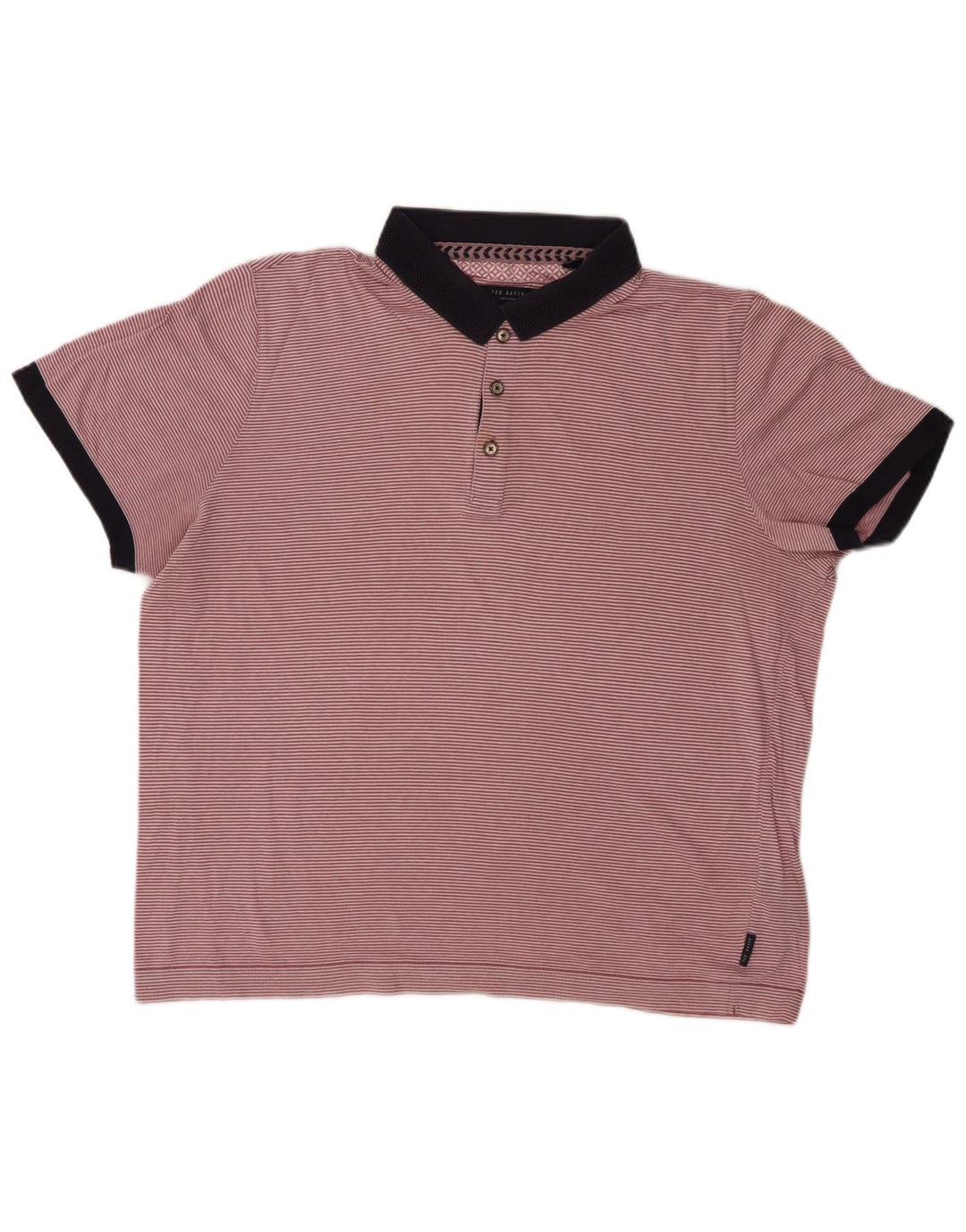 Camisa polo masculina TED BAKER tamanho 5 XL algodão listrado rosa