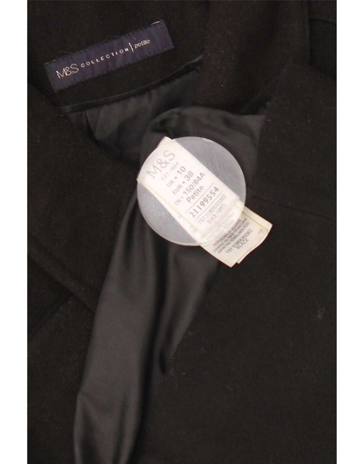 Sobretudo feminino Marks & Spencer Regular Fit UK 10 pequeno poliéster preto