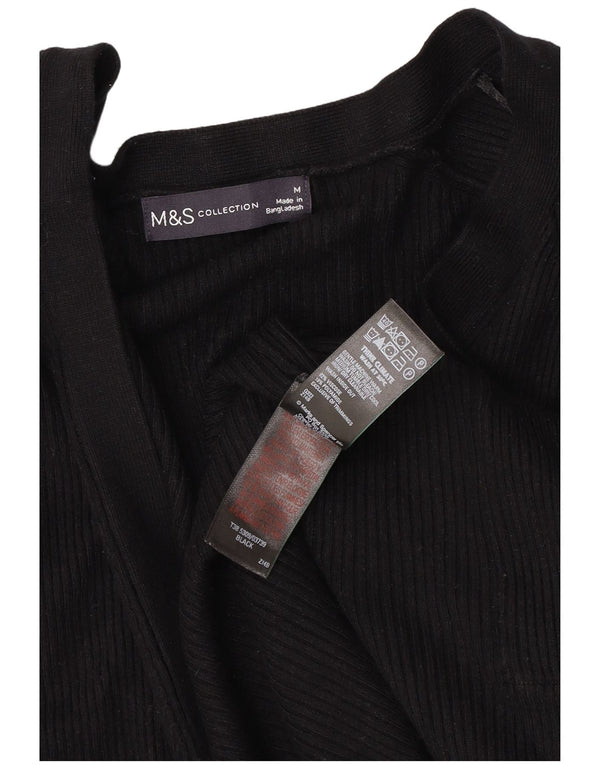 Suéter cardigã aberto grande Marks & Spencer feminino Reino Unido 14 médio preto
