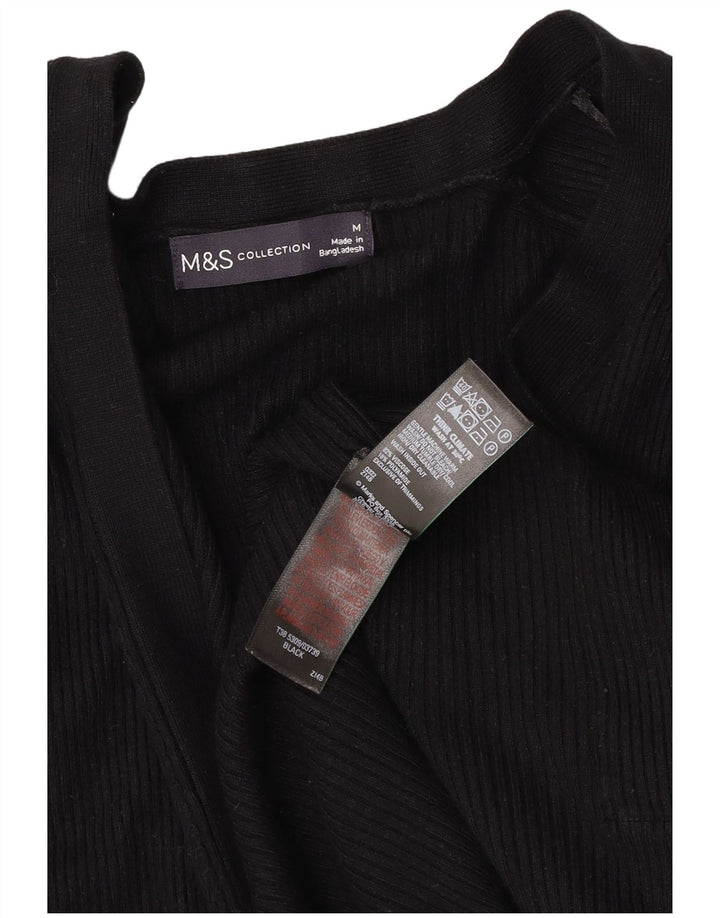 Suéter cardigã aberto grande Marks & Spencer feminino Reino Unido 14 médio preto