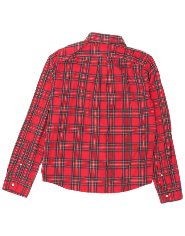 Camisa masculina de flanela muscular Abercrombie & Fitch XL de algodão xadrez vermelho