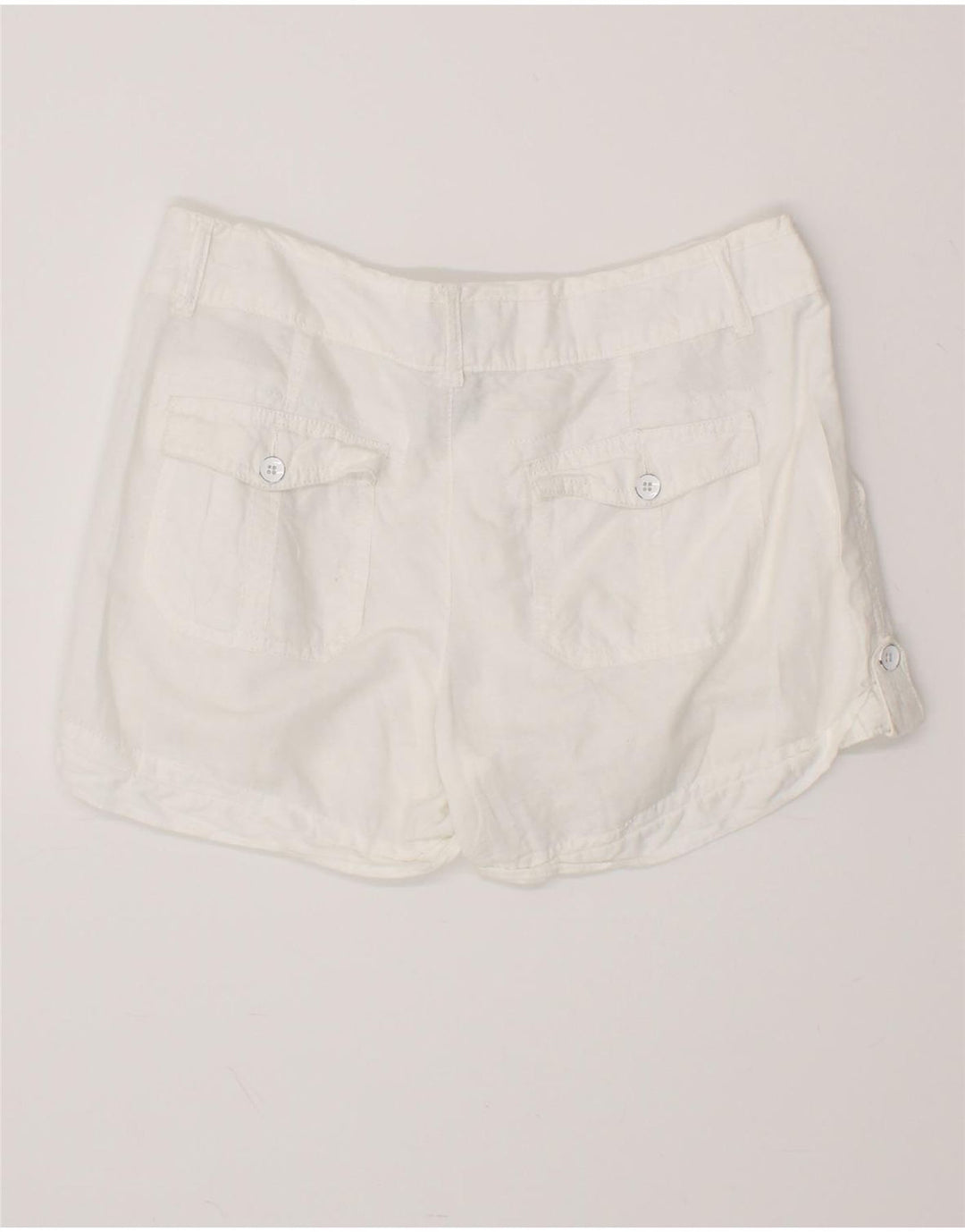 Shorts feminino casual CONVERSE US 8 médio W34 linho branco