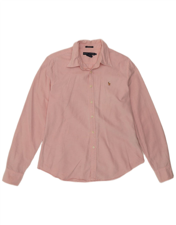 Camisa Slim Fit Feminina Ralph Lauren EUA 12 Grande Algodão Rosa