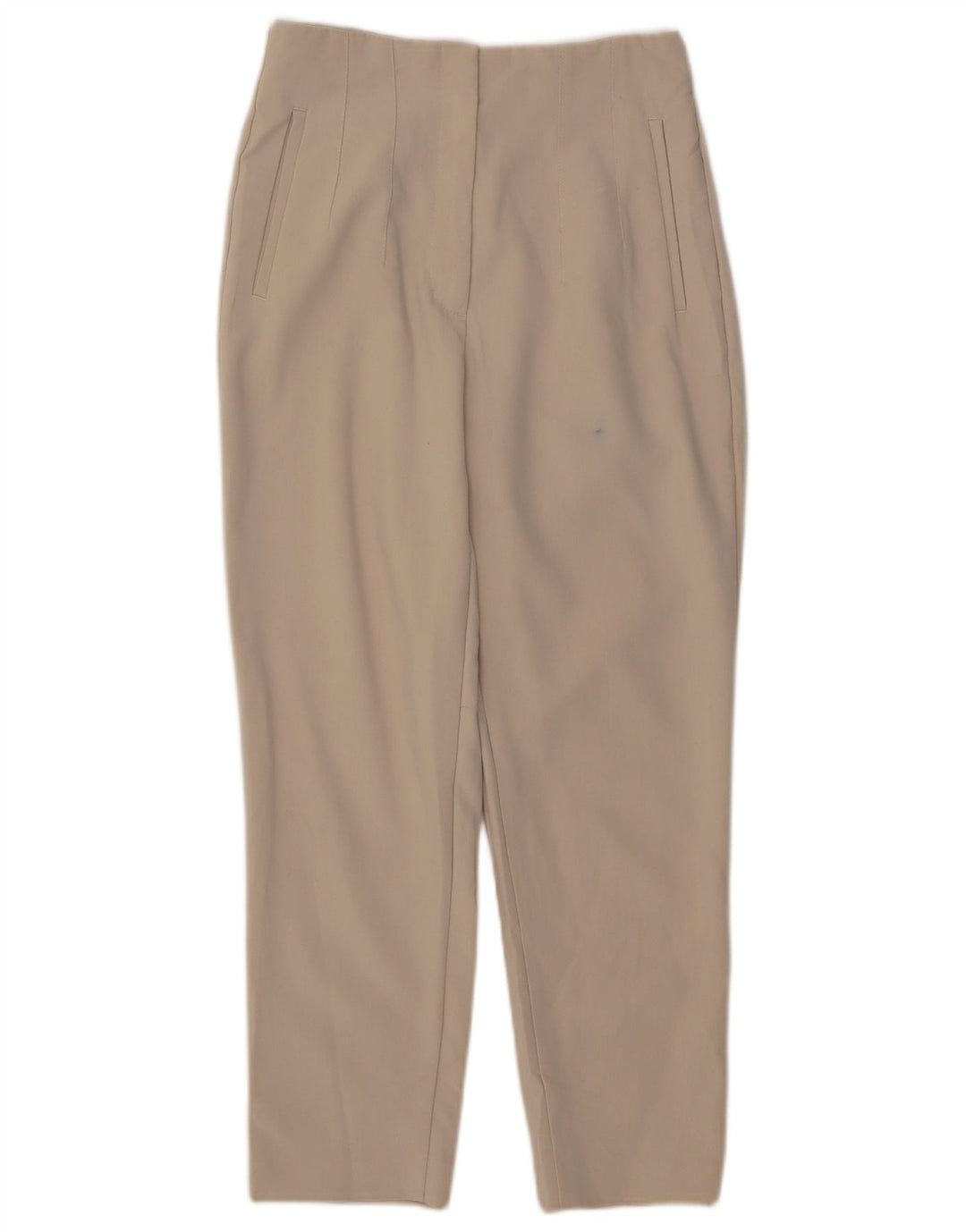 Zara Calça feminina casual cônica média W28 L26 poliéster bege