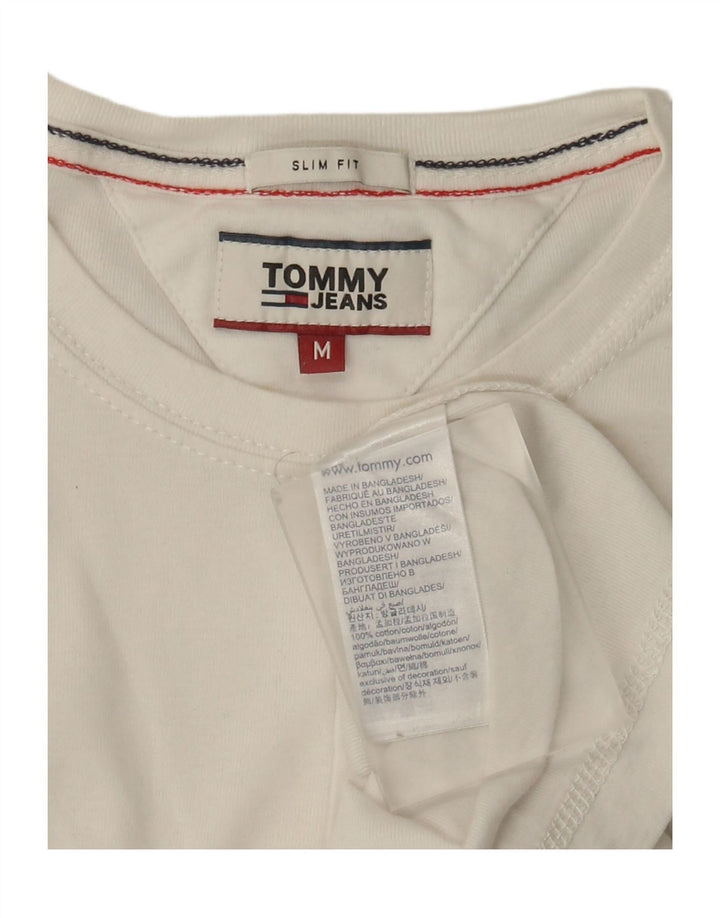 Tommy Hilfiger Mens Slim Fit Top Manga Longa Médio Algodão Branco
