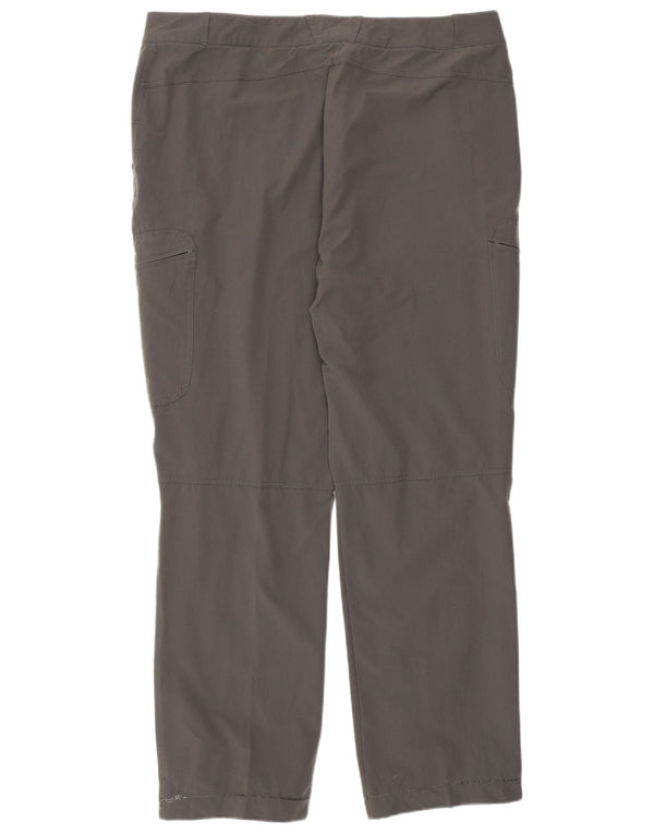 Calça cargo feminina Rohan reta UK 16 grande W36 L29 cinza poliamida